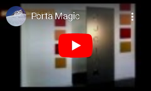 Porta scorrevole esterno muro in legno con binario invisibile Magical
